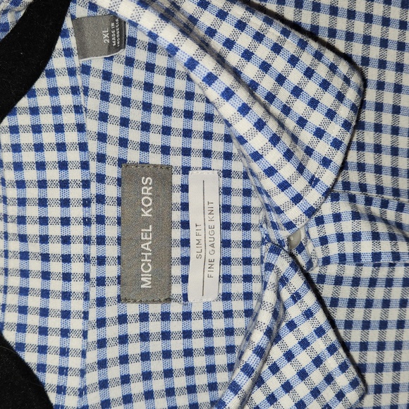 Michael Kors~ Designer Fine Gauge Knit Slim Fit Dress Shirt Size 2XL - Picture 3 of 5